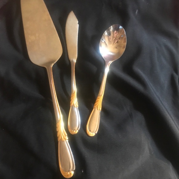 Replacement Gold and Silver Serving Set by retroneu silverwar flatware in Korea - Picture 2 of 3